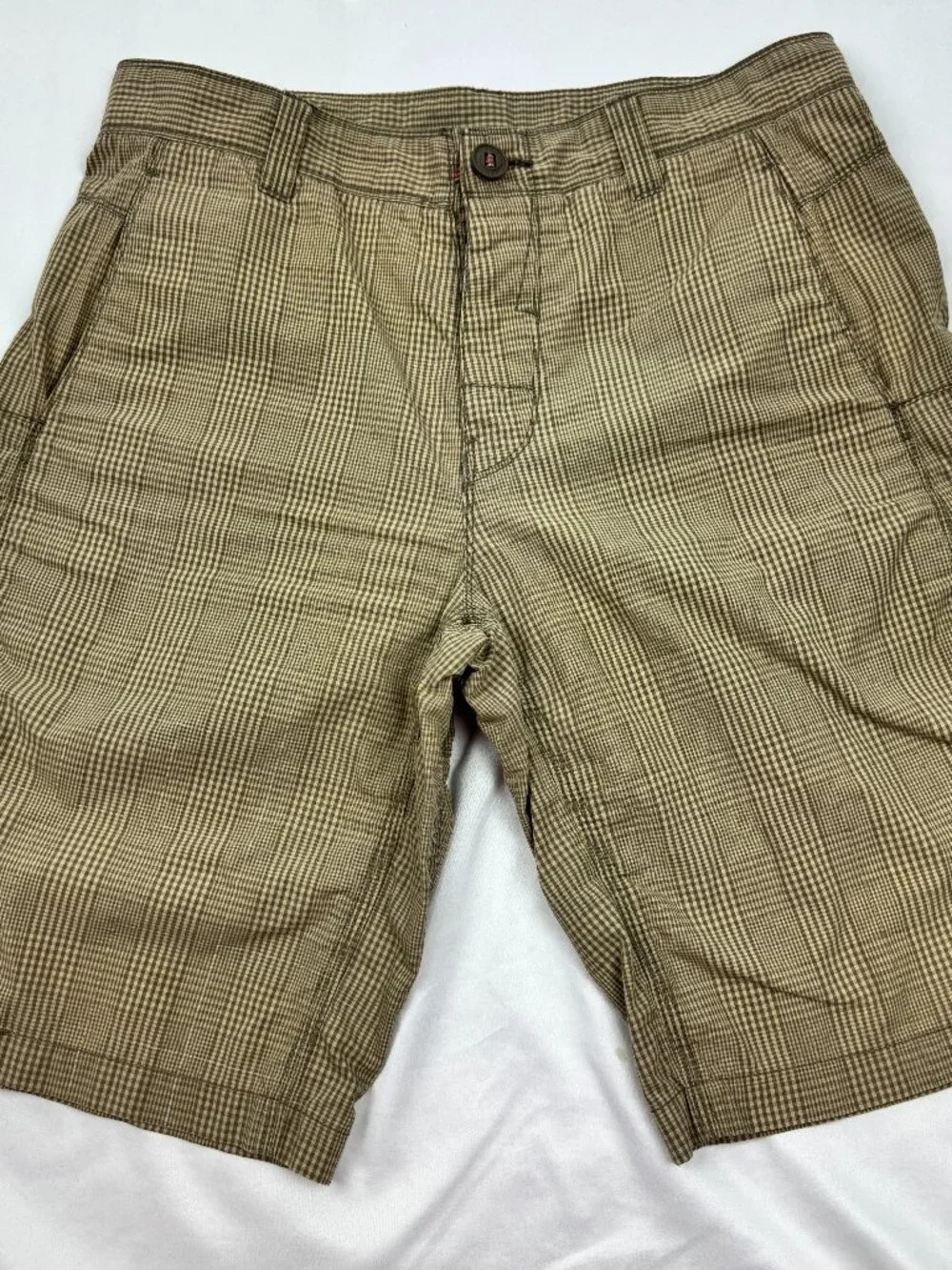 THE NORTH FACE Mens Brown Plaid Cargo Casual Shorts 11